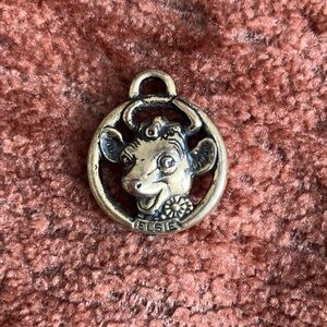 Elsie Gold Cow Bronze Pendant Charm